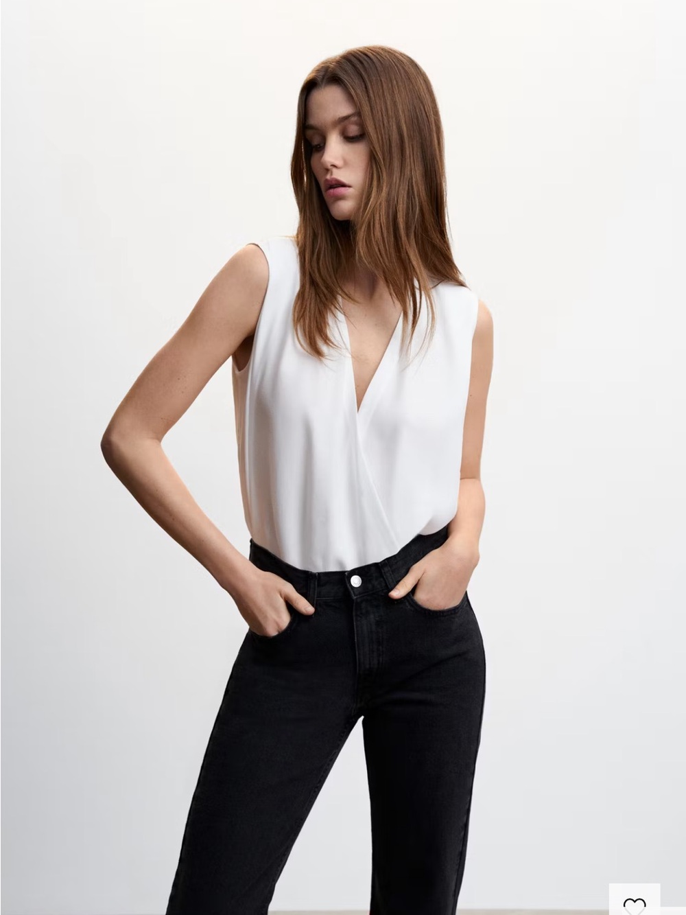 MANGO Lyocell Wrap Blouse Size Small NWT